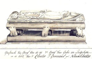 Pen drawing of the tomb of Otto II, Count of Guelders